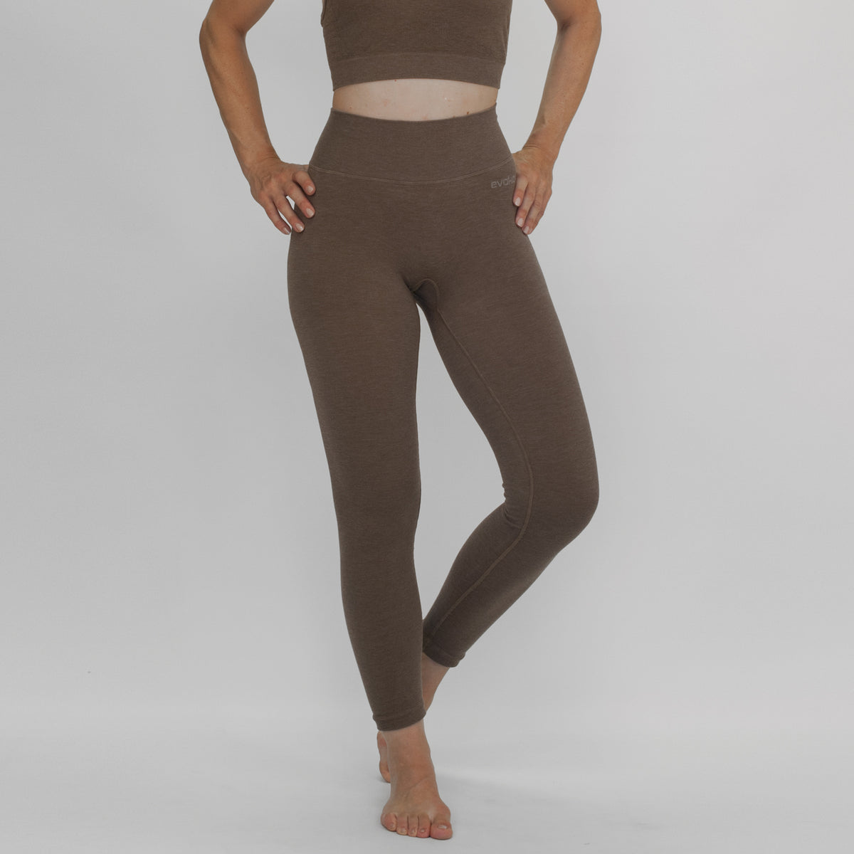 EVOKO CANDELA&lt;br&gt;Leggins vita bassa&lt;br&gt;&lt;i&gt;tortora&lt;/i&gt;